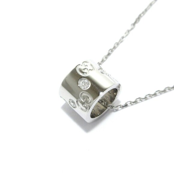 Auth GUCCI Icon Wide - 18K White Gold Diamond Necklace - Picture 8 of 8